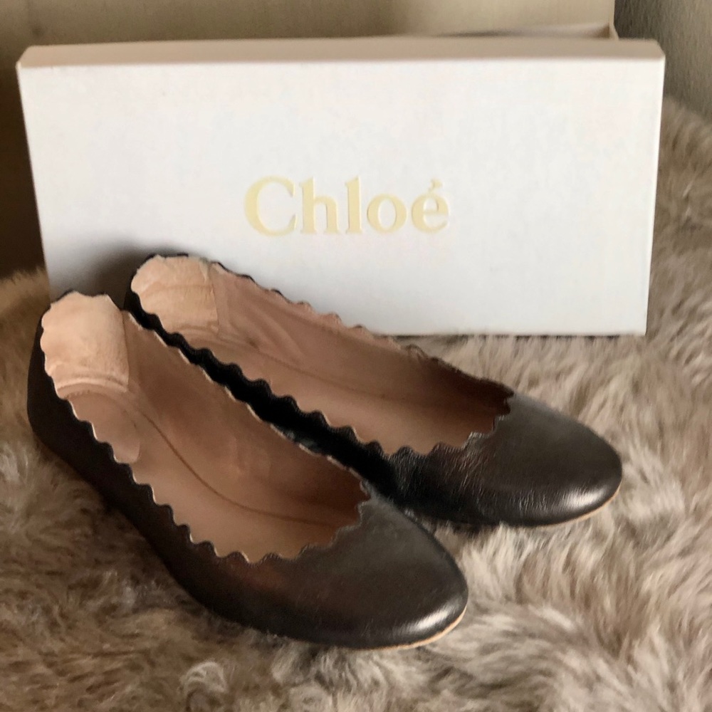 Chloe Lauren Ballerina Flats Bronze Size 39